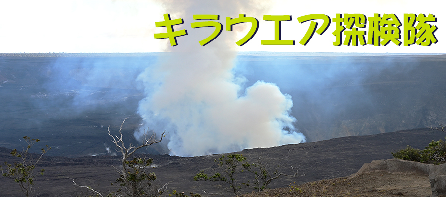 パッケージチャーター「キラウエア探検隊」ハワイ火山国立公園・キラウエア火山のメインの火口ハレマウマウ火口の壮大な景色を眺めます。