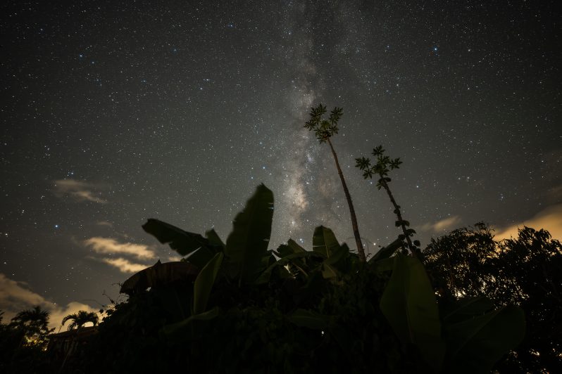 お庭で星空撮影